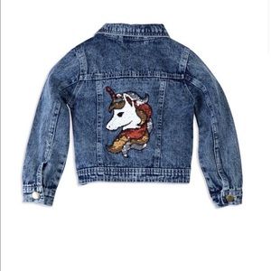 Baby Girl Reversible Sequin Patch Denim Jacket